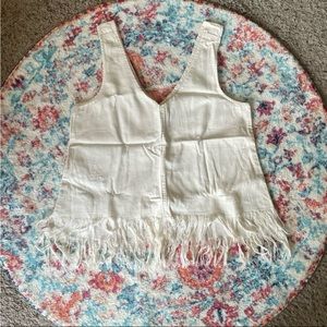 American Eagle Distressed Denim Frayed Tank Top